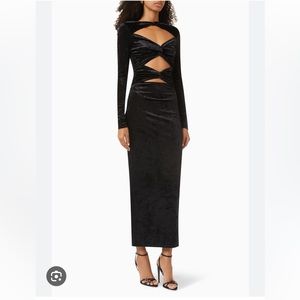 RONNY KOBO
Normella Cut-Out Velvet Midi Dress